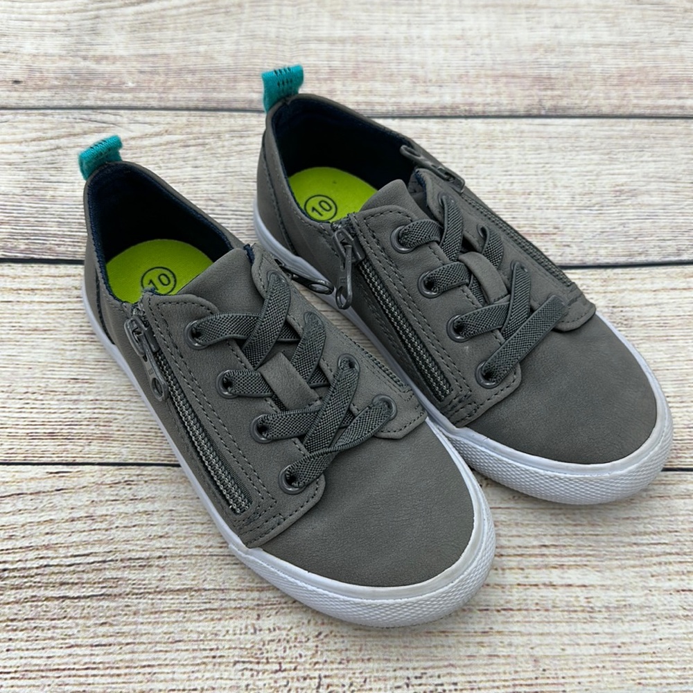 Cat & Jack Grey Zipper Shoes Size 10